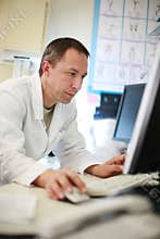 Doctor using computer