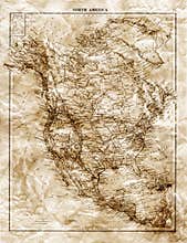 Old map of North America
