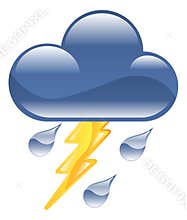 Weather icon clipart lightning thunder storm illus