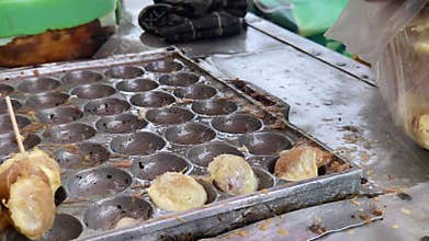 Cilor Tusuk or Pentol Korea Telur Gulung is a typical Indonesian snack