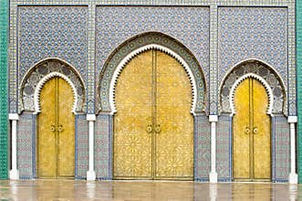 Doors of the Royal Palace in Fes, Morocco