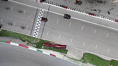 Spain, Elche. aerial view of the Track for karts racetrack