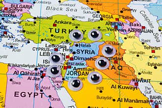 Map, political, countries, borders, cartography, artificial eyes