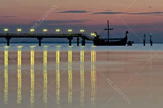 Dusk on the sea.