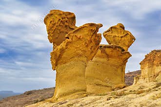 View of the Erosions of Bolnuevo, Las Gredas, Mazarron. Murcia
