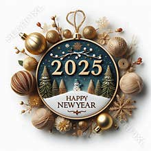 Happy new year 2025 celebration card