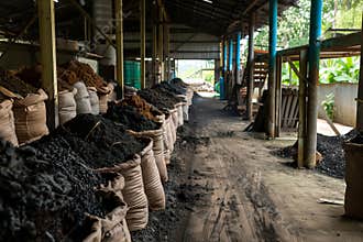 Biochar production facility, converting agricultural waste into soil-enhancing charcoal