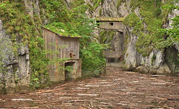 Nature restoration with beautiful landscape from Romania with Scropoasa old dam and lake.