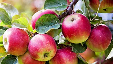 Ripe apples on the tree