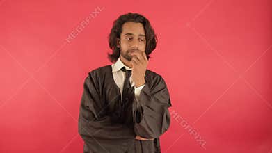 Lawyer Standing in Thoughtful Pose