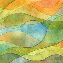 Abstract wave watercolor painted background