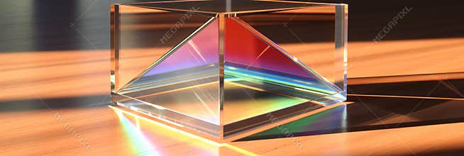 Glass prisms in the rays of the sun