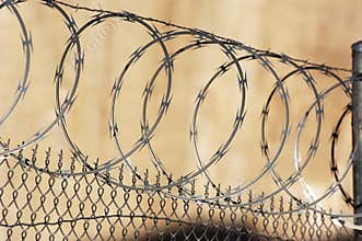 Razor wire fence.