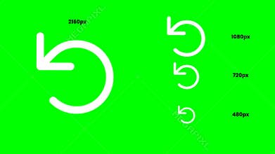 Footage icon white arrow animation top counter clockwise