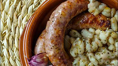 Butifarra with beans botifarra amb mongetes or botifarra amb seques is a traditional Catalan dish based on butifarra and white