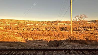 The View From a Train as it Departs Gallup in New Mexico