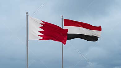 Yemen and Bahrain flag