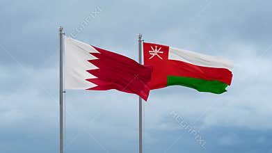 Oman and Bahrain flag