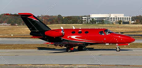 Red private jet