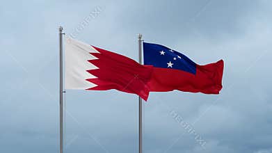 Samoa and Bahrain flag