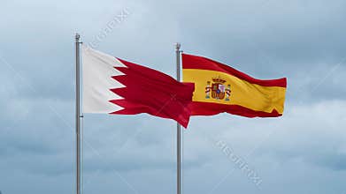 Spain and Bahrain flag