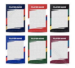 Hockey Sport player trading card frame border template design