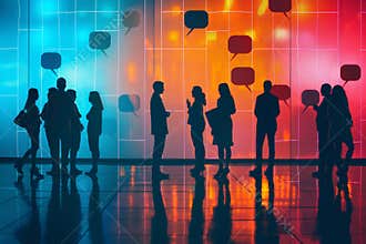 Networking Event with Colorful Communication Concept