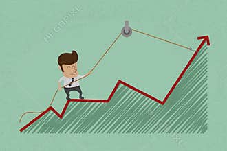 Business man make rebound growth