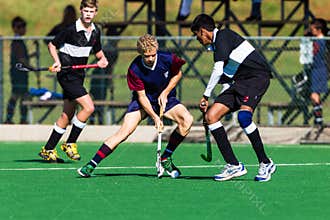 Hockey Players Teenagers Playing Astro