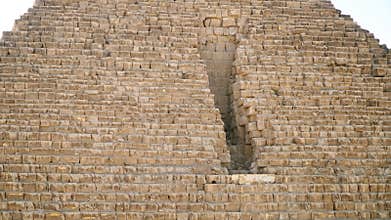 Menkaure Pyramid Close Up. The Smallest of the Pyramids of Giza, Egypt.