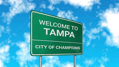 Welcome To Tampa City Of Champions Road Sign