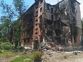 A destroyed building in Mariupol. Destroyed during the war