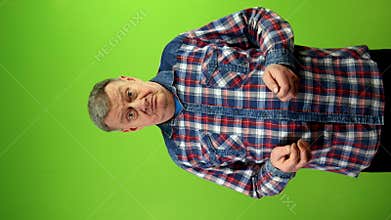 Senior Caucasian man showing brain explosion gesture from important information.