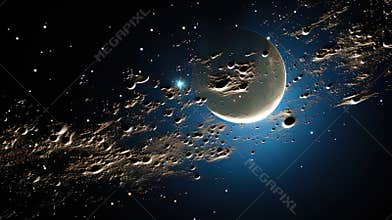 The boundless moon, like a window into infinity, revealing a great secret to the loo