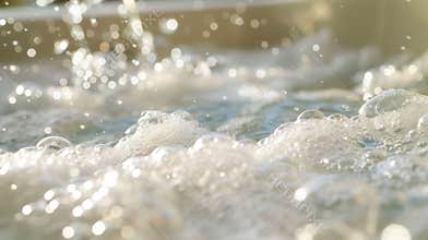 A theutic soak in a tub filled with sprightly bubbles representing the movement of quantum foam