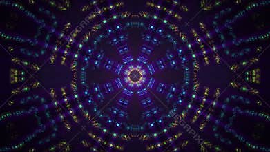 Looped fractal kaleidoscope with highly detailed trippy visual patterns and pulsating shiny light