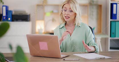 Sad Woman Explains to Boss During Video Call