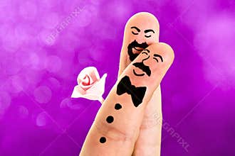 Fingers Painted Gay Wedding