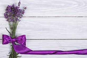 Floral frame from flowers of lavender