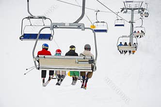 World cup ski centar, chair ski lift elevator Bansko Bulgaria