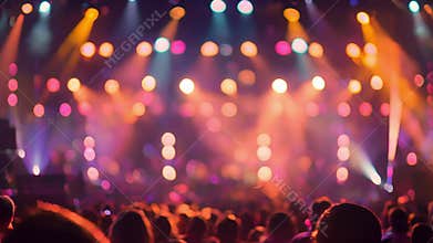The blurred stage setup adds to the sense of anticipation and excitement as the music builds