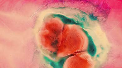 Colorful abstract image background. Red stains from alcohol ink, geometric explosions, hand drawn. Liquid effect. Fiction artistic
