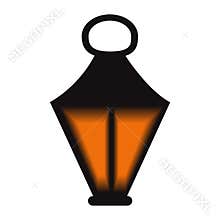Lantern icon flat style isolated on white background. Vector illustration
