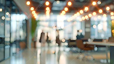 Modern Business office with blurred people, with blurred bokeh background.