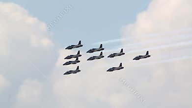 Group aerobatics nine CF-339 (Frecce Trikolori,