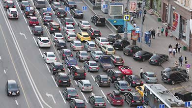 ( zoom in) People getting out of subway station