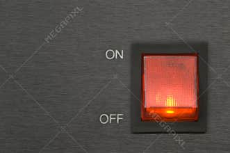 On-off red switch button