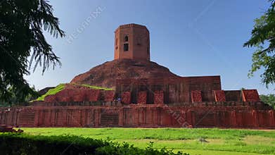 Chaukhandi Stupa sarnath. Buddhist monument. Buddhist monument sarnath varanasi. Buddhist pilgrimage sites. Chaukhandi Stupa