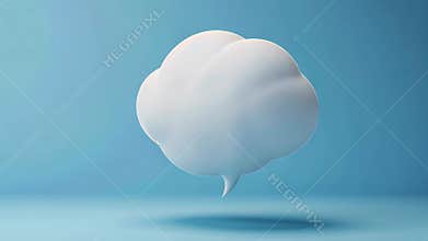 Cloud-shaped speech bubble on blue background