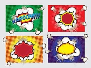 Pop Art Big Explosion Effects Design Elements